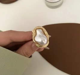 Vintage Pearl Adjustable Fashion Rings